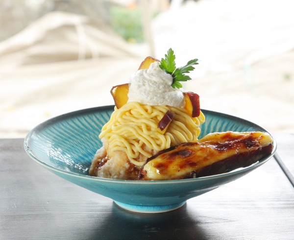 河村屋米麹かき氷（野菜かき氷）：焼き芋のモンブラン